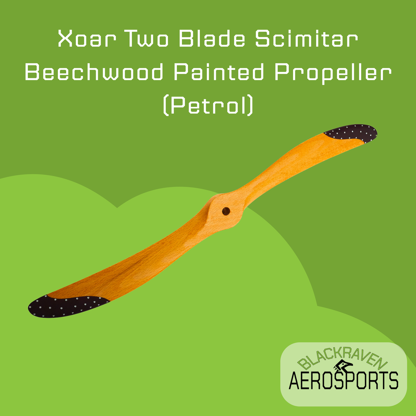Xoar Two Blade Scimitar Beechwood Painted Propeller (Petrol)