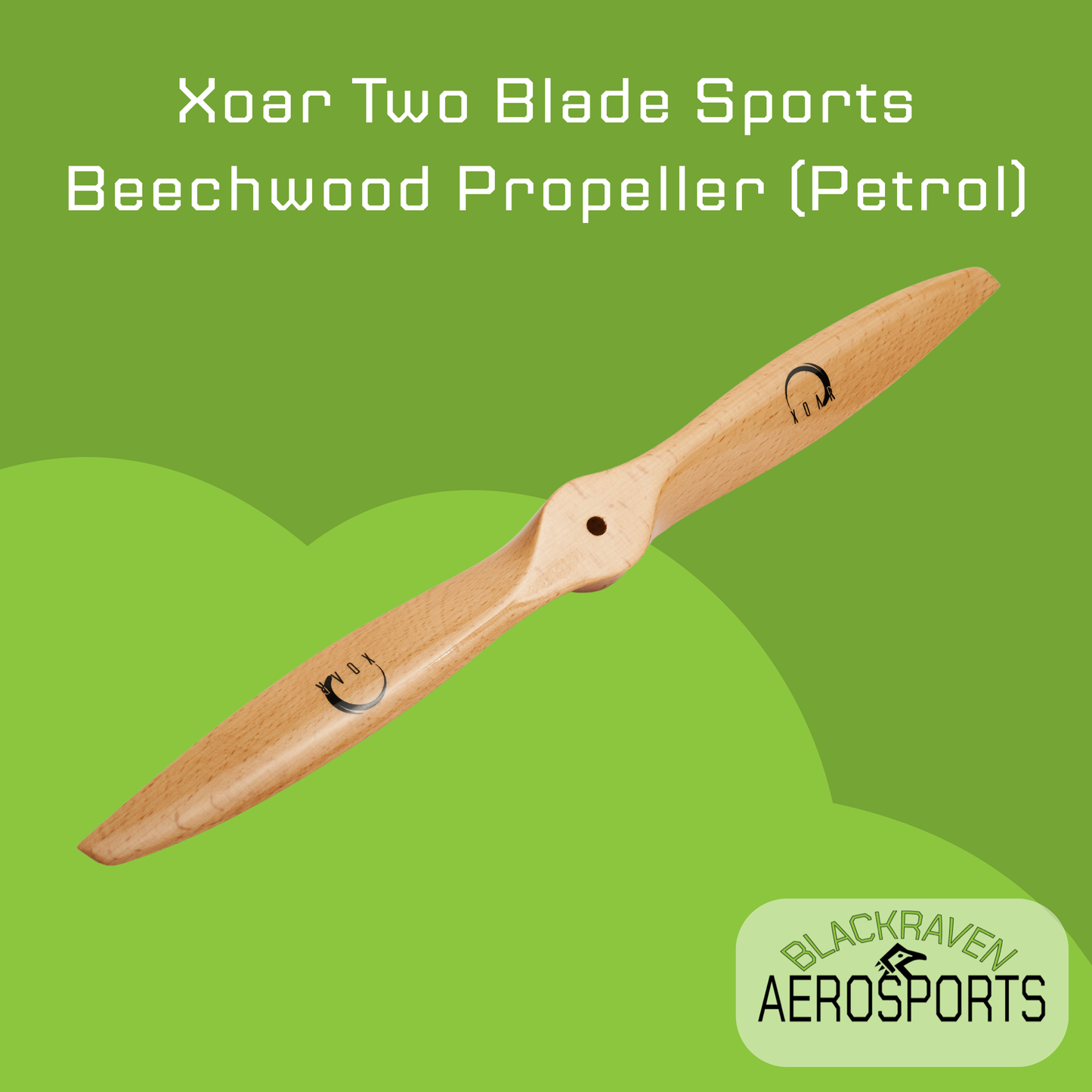 Xoar Two Blade Sports Beechwood Propeller (Petrol)