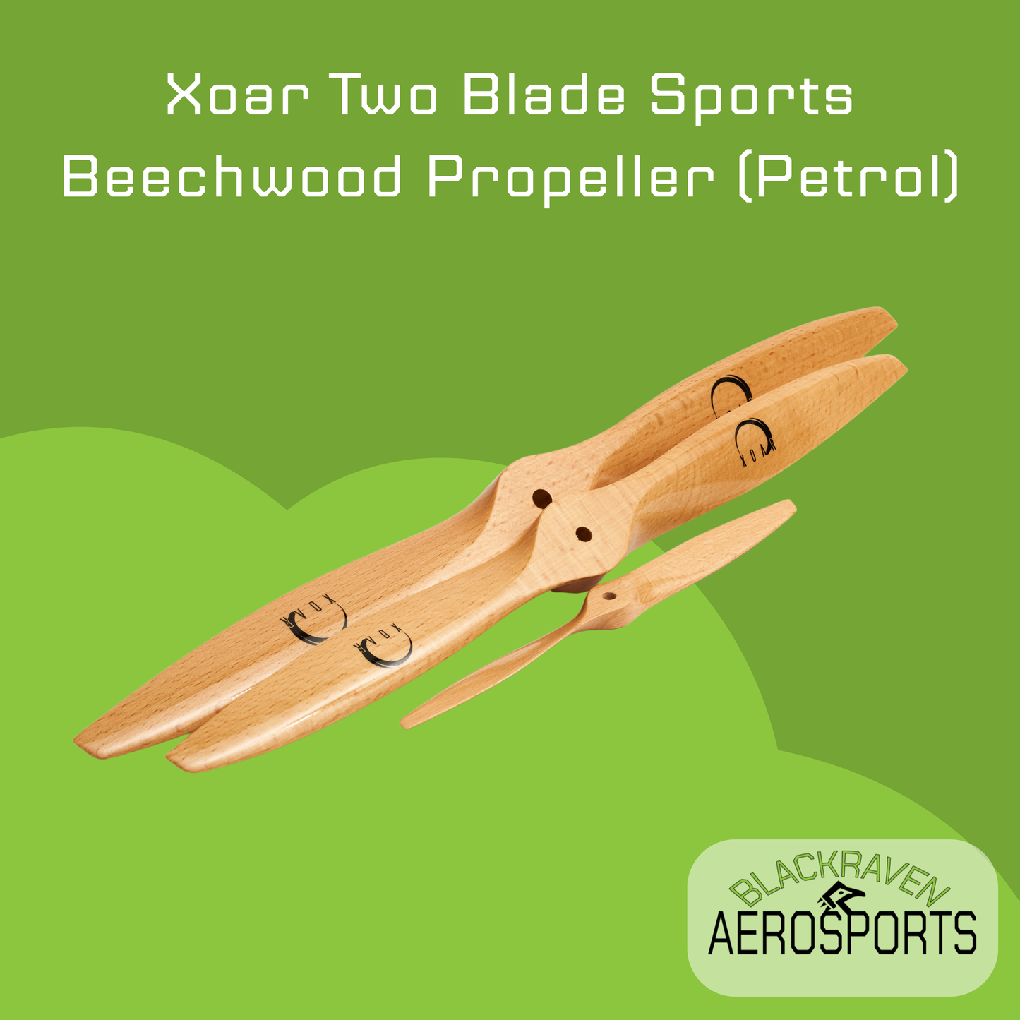 Xoar Two Blade Sports Beechwood Propeller (Petrol)