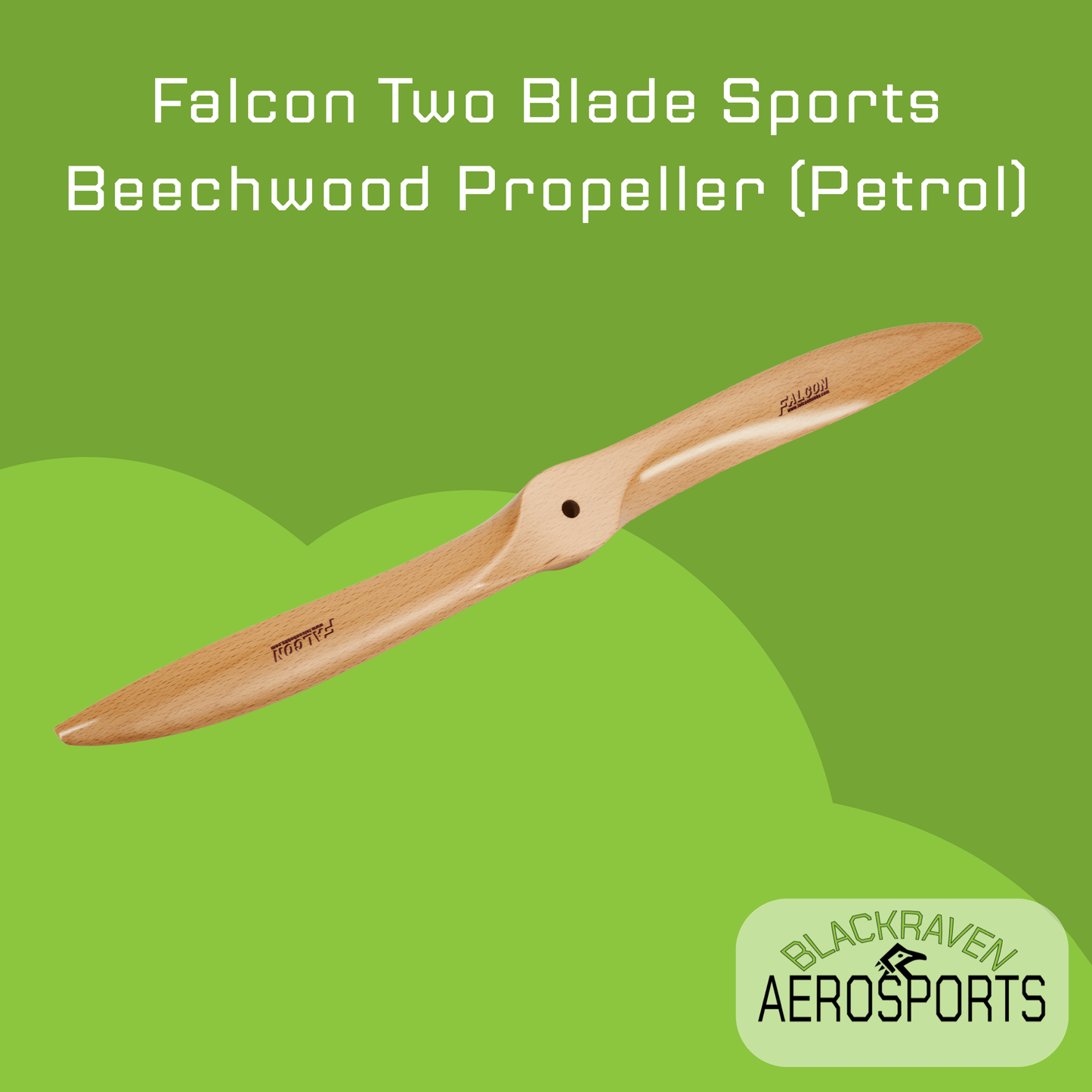 Falcon Two Blade Sports Beechwood Propeller (Petrol) (9'-31')