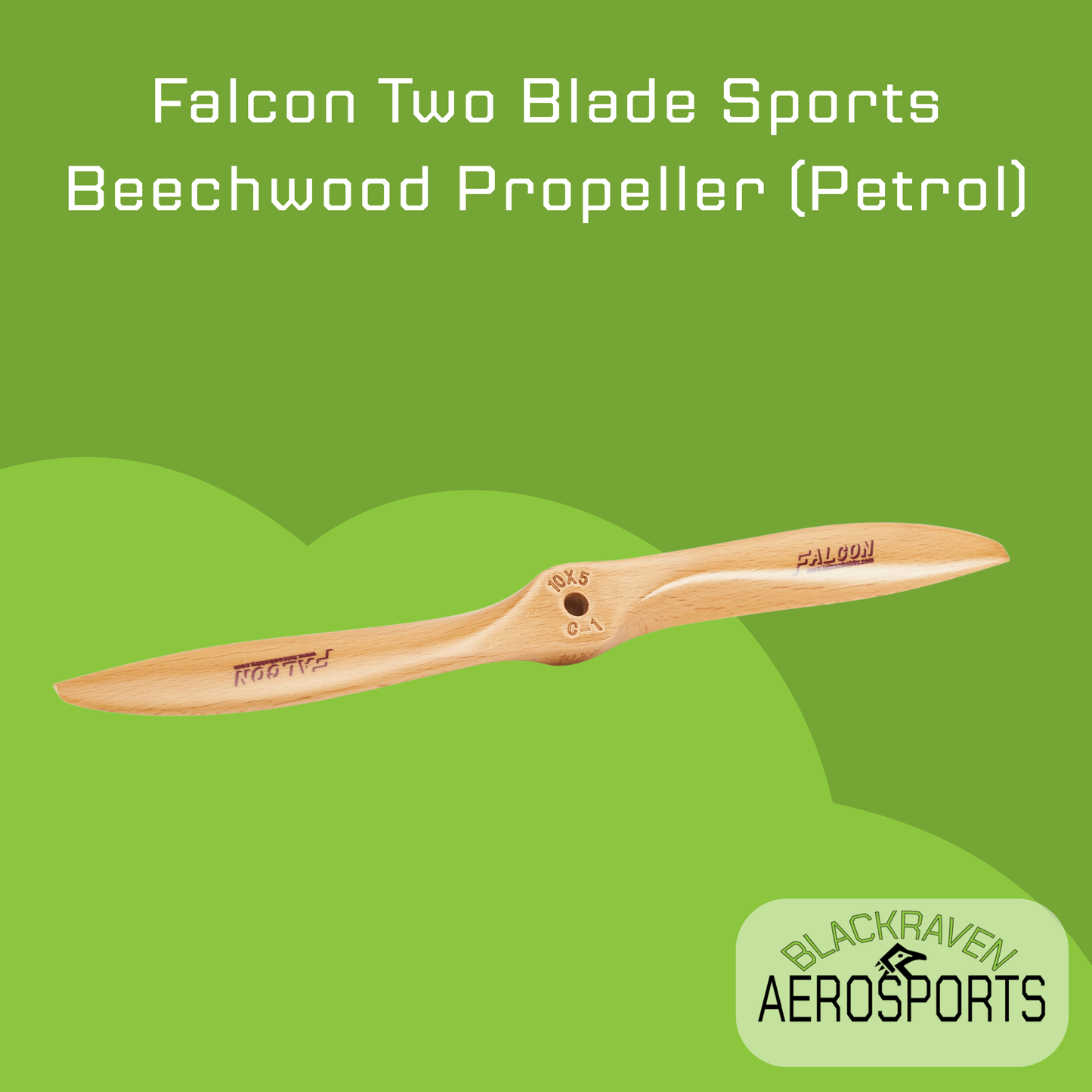 Falcon Two Blade Sports Beechwood Propeller (Petrol) (9'-31')