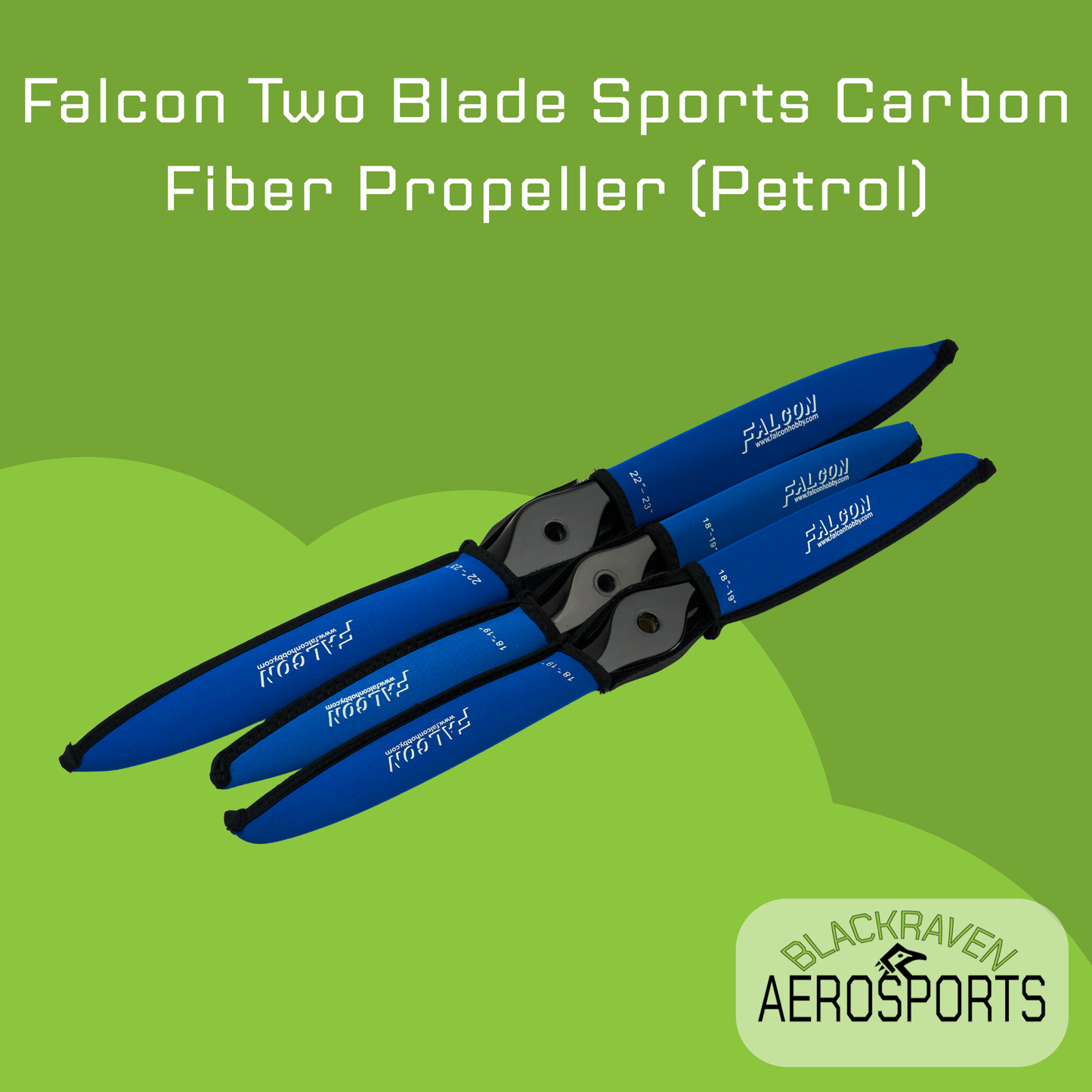 Falcon Two Blade Sports Carbon Fiber Propeller (Petrol) (16'-29')