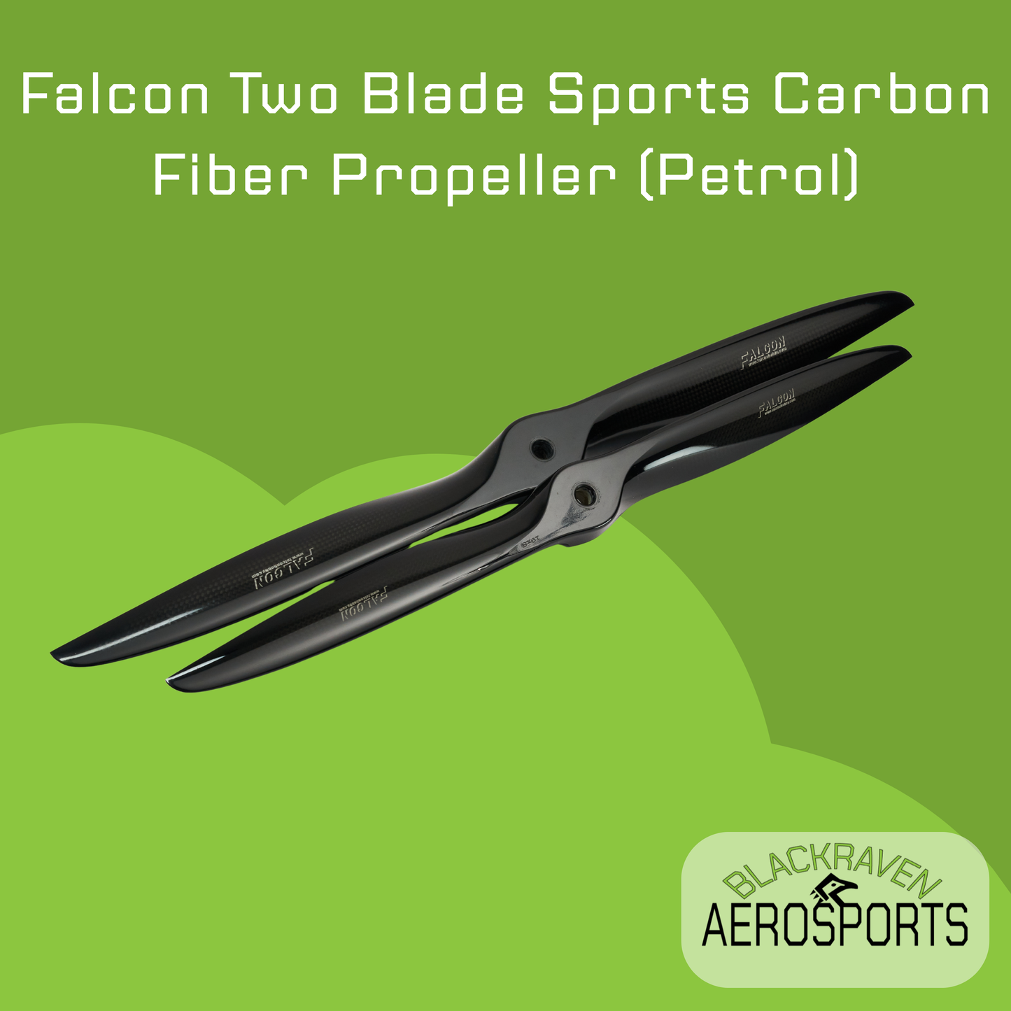 Falcon Two Blade Sports Carbon Fiber Propeller (Petrol) (16'-29')