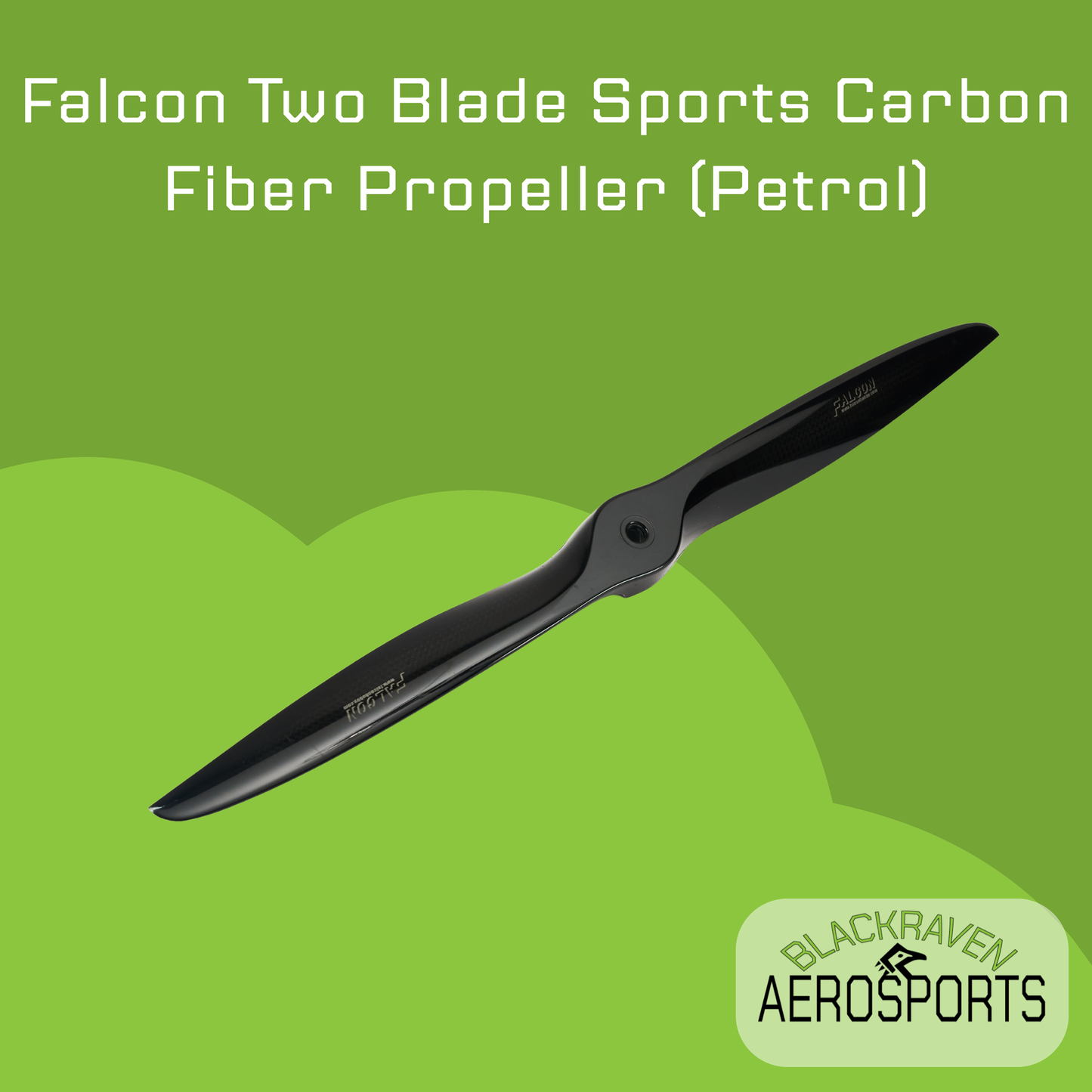 Falcon Two Blade Sports Carbon Fiber Propeller (Petrol) (16'-29')