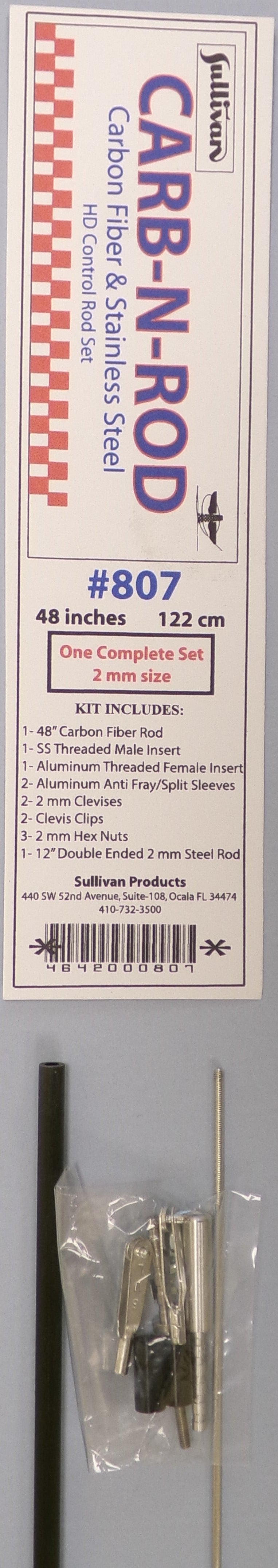 Sullivan 2mm x 48" Carb-N-Rod Set