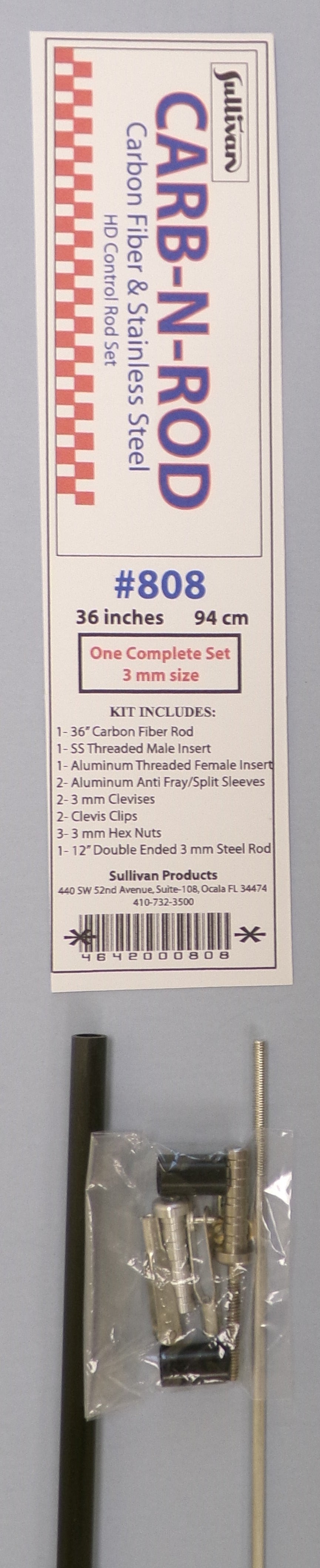 Sullivan 3mm x 36" Carb-N-Rod Set