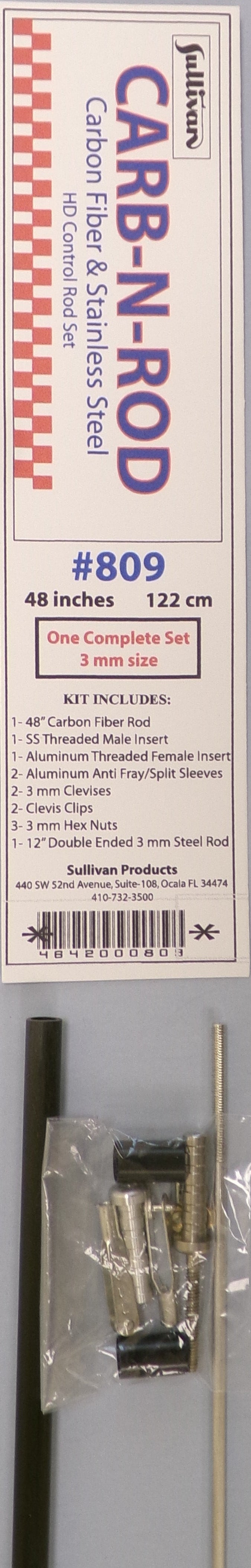 Sullivan 3mm x 48" Carb-N-Rod Set
