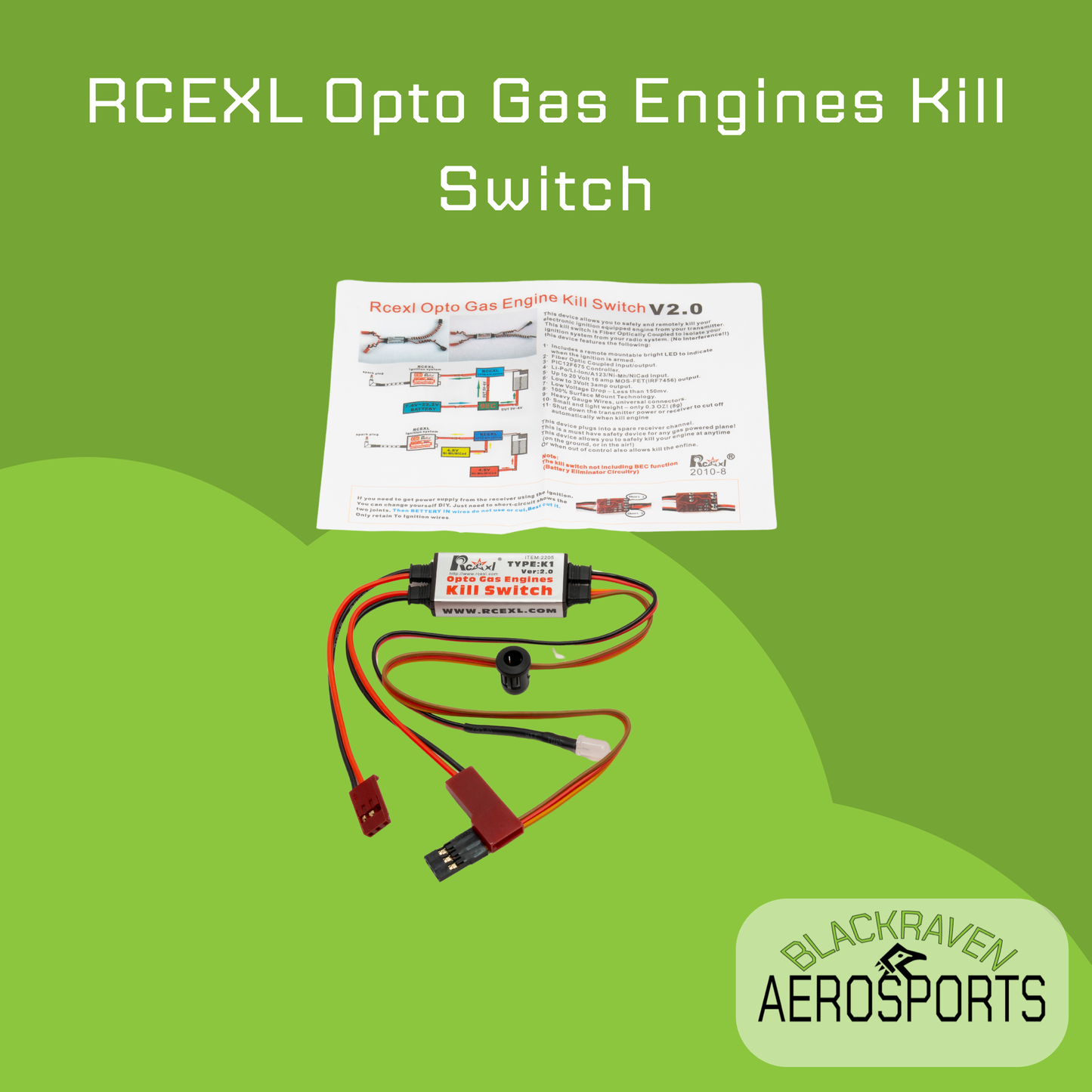 RCEXL Opto Gas Engines Kill Switch (Use Futaba Plug)