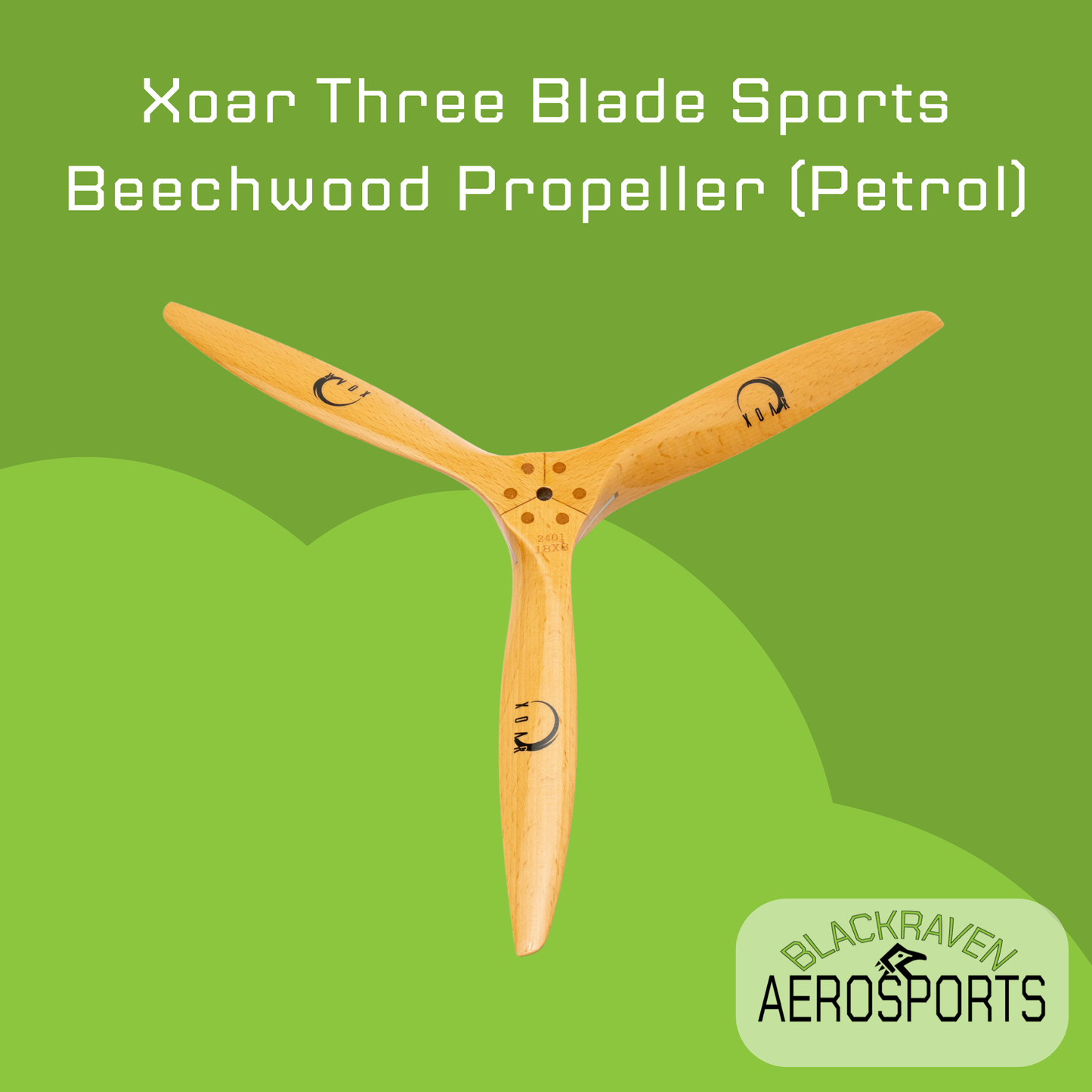 Xoar Three Blade Sports Beechwood Propeller (Petrol)