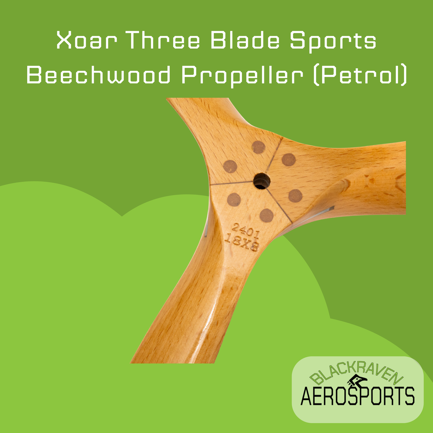 Xoar Three Blade Sports Beechwood Propeller (Petrol)