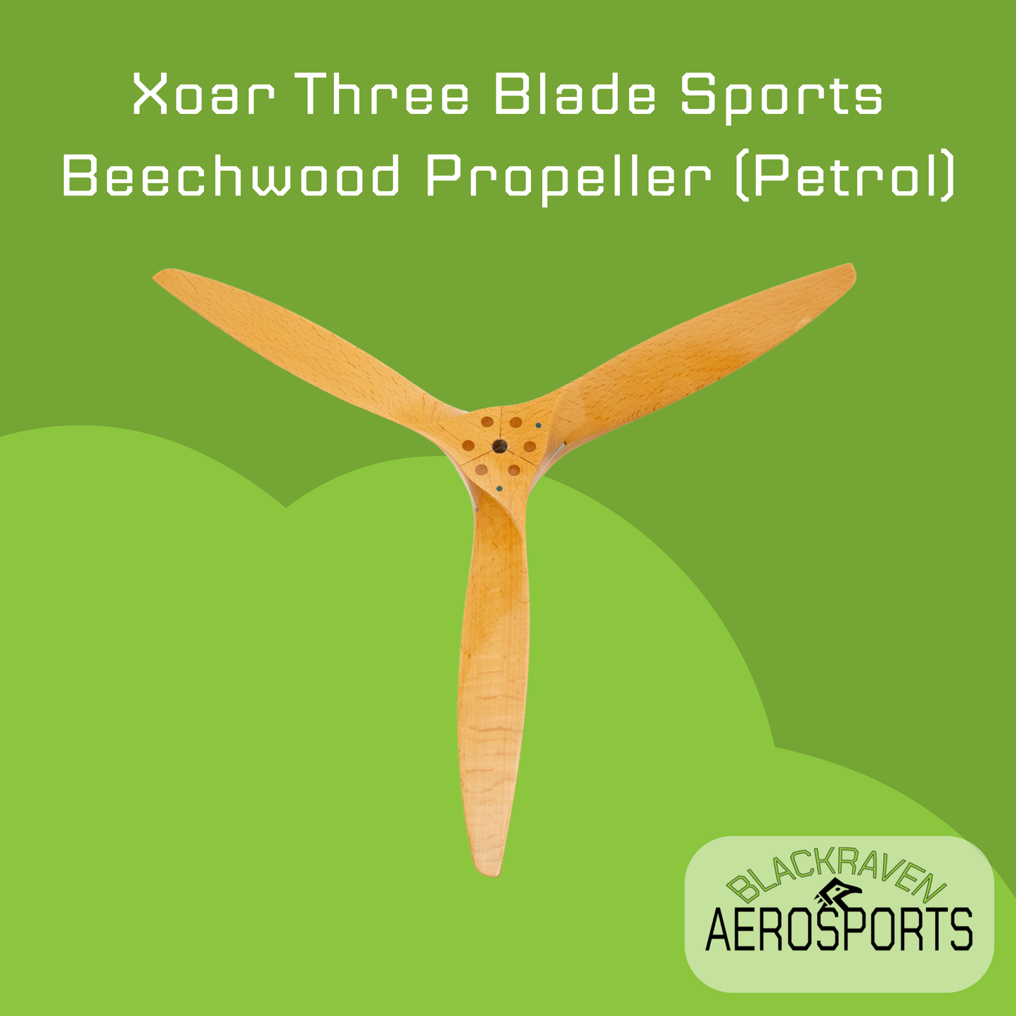 Xoar Three Blade Sports Beechwood Propeller (Petrol)