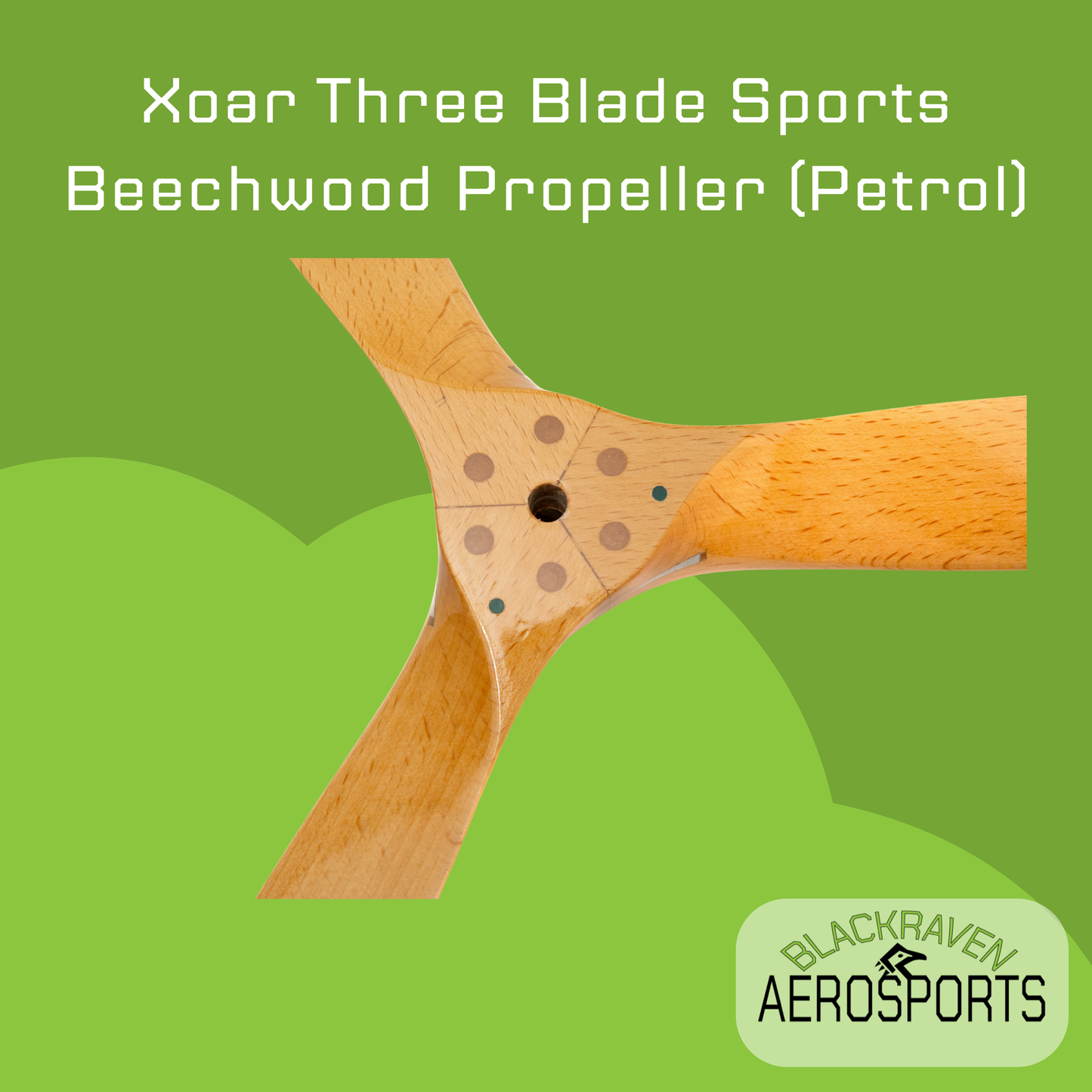 Xoar Three Blade Sports Beechwood Propeller (Petrol)