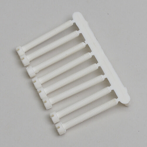 Wingfix bolts Nylon 2BA 8 per Pkt: Wingfix bolts nylon 2BA, 8 per pack, providing lightweight and durable wing mounting for RC planes.