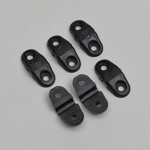 4mm (8swg) Double Saddle Clamps 6 per pack: 4mm (8swg) double saddle clamps, 6 per pack, designed for dual-line mounting in RC aircraft.