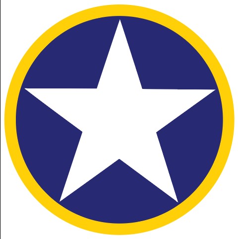 USAF - Roundel Blue Circle White Star Yellow Ring – Black Raven Aerosports