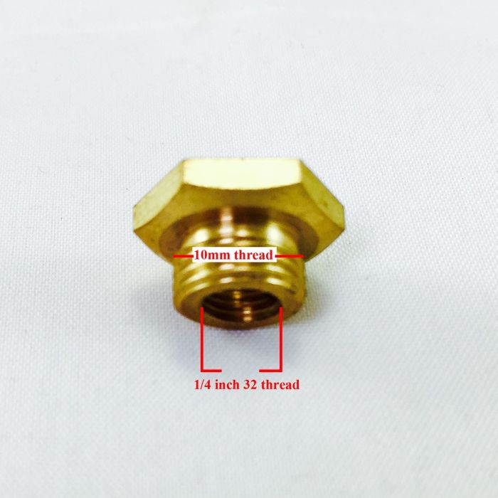RCEXL CM-6 / 10mm to 1/4-32" Spark Plug Bushing Adapter (Brass) Conversion Kit