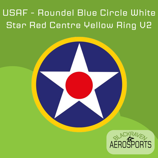 USAF - Roundel Blue Circle White Star Red Centre Yellow Ring V2