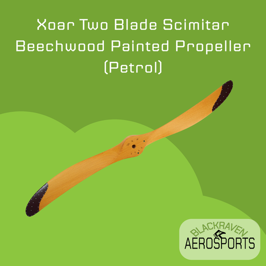 Xoar Two Blade Scimitar Beechwood Painted Propeller (Petrol)