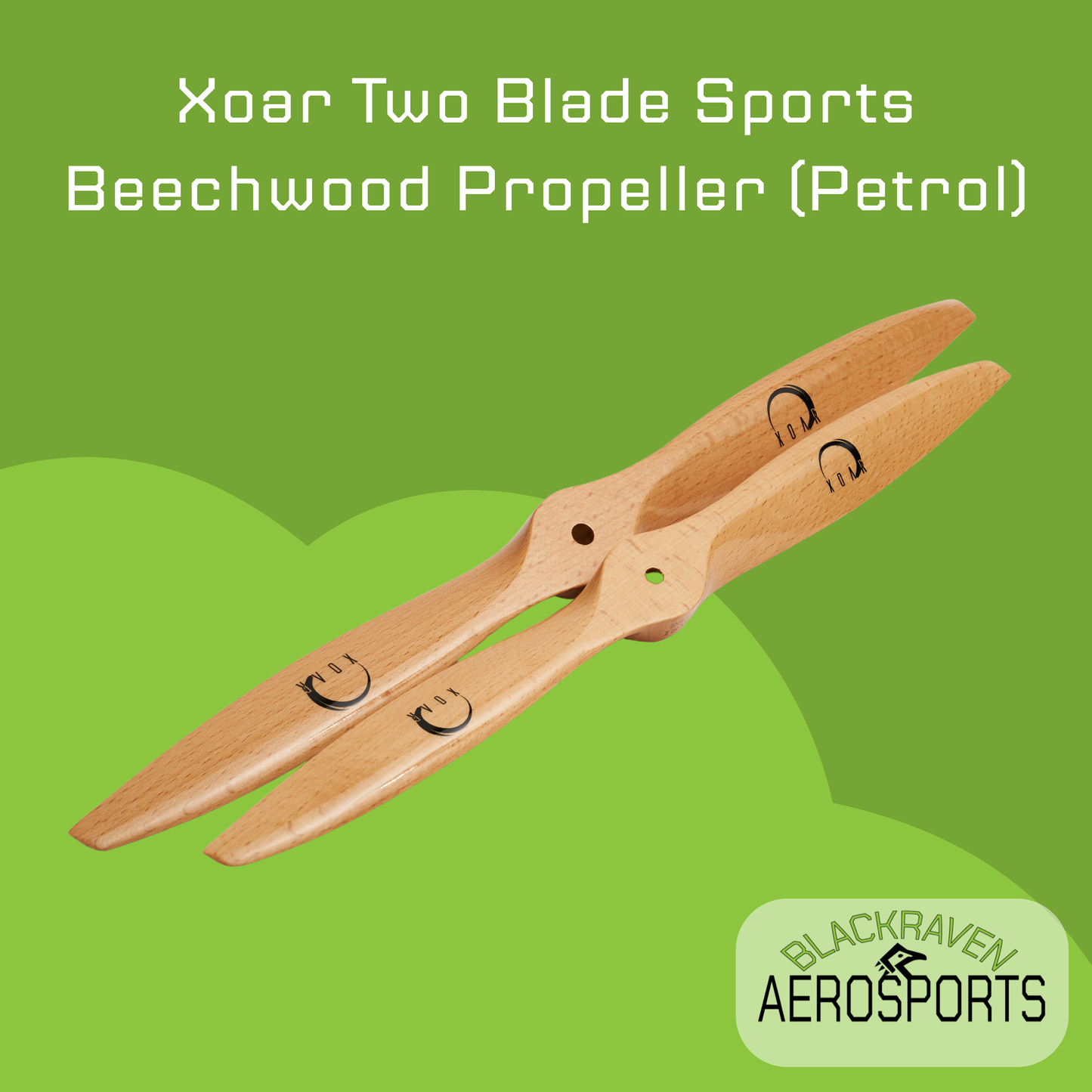 Xoar Two Blade Sports Beechwood Propeller (Petrol)