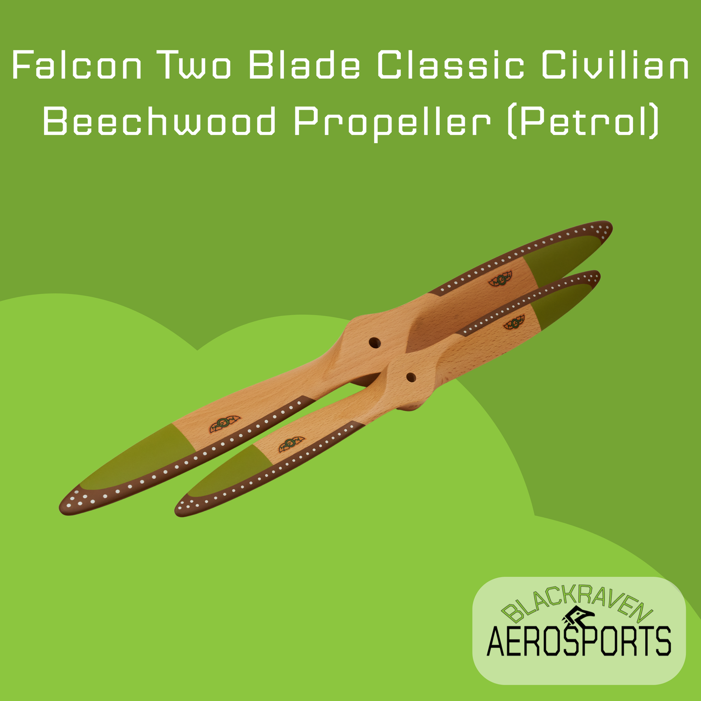 Falcon Two Blade Classic Civilian Beechwood Propeller (Petrol)