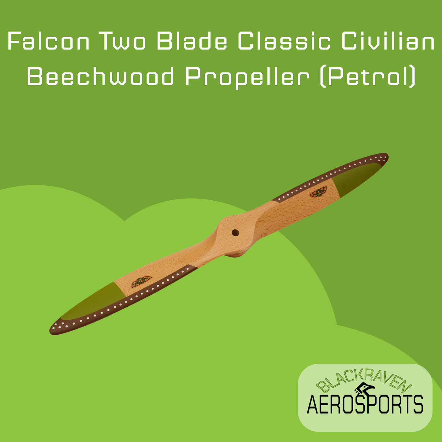 Falcon Two Blade Classic Civilian Beechwood Propeller (Petrol)