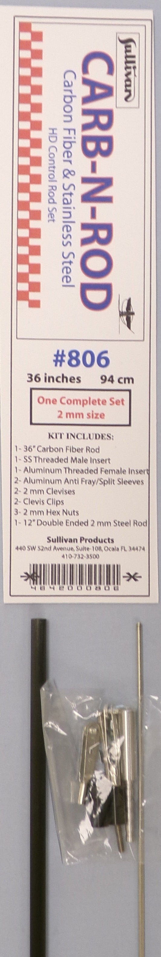 Sullivan 2mm x 36" Carb-N-Rod Set