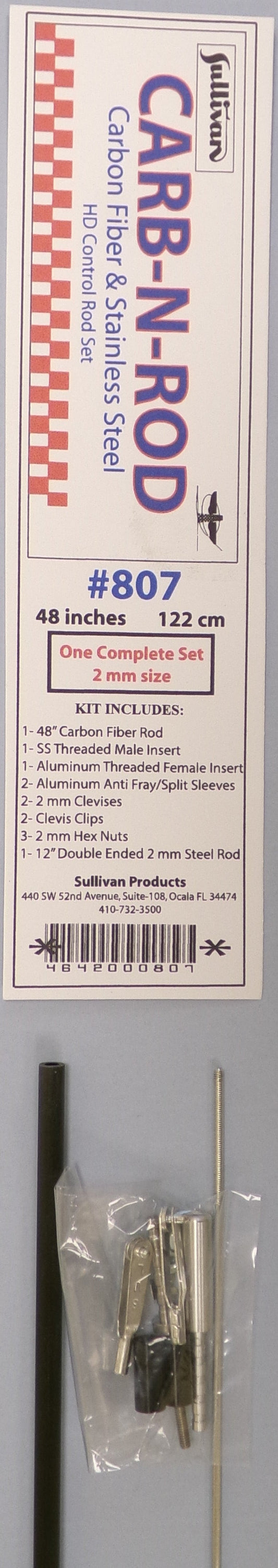 Sullivan 2mm x 48" Carb-N-Rod Set