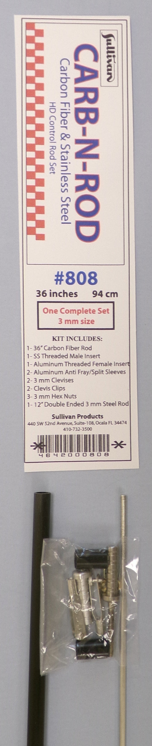 Sullivan 3mm x 36" Carb-N-Rod Set