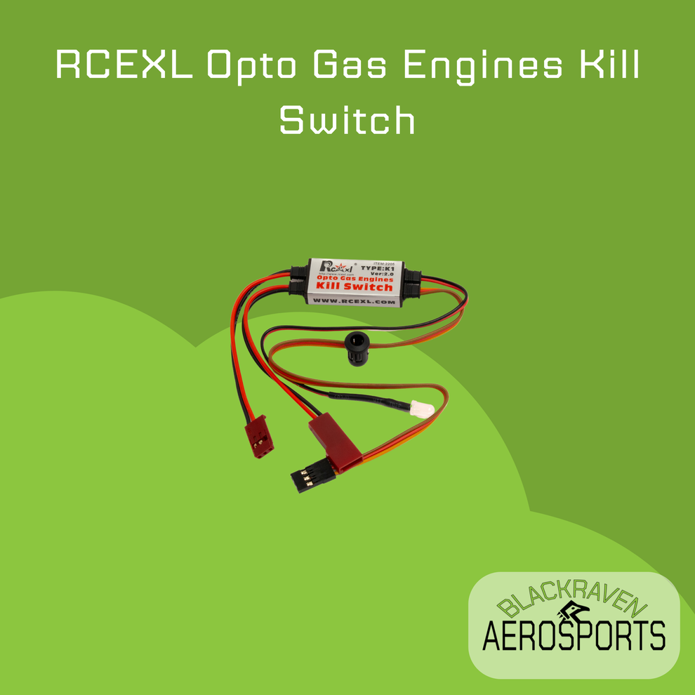 RCEXL Opto Gas Engines Kill Switch (Use Futaba Plug) – Black Raven ...