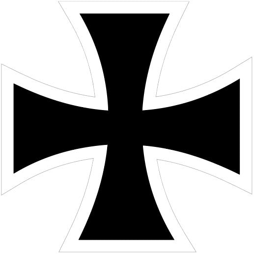 Luftwaffe - Maltese Cross with white border: Luftwaffe Maltese Cross with a white border, commonly used by the German Air Force in WWII for identification.