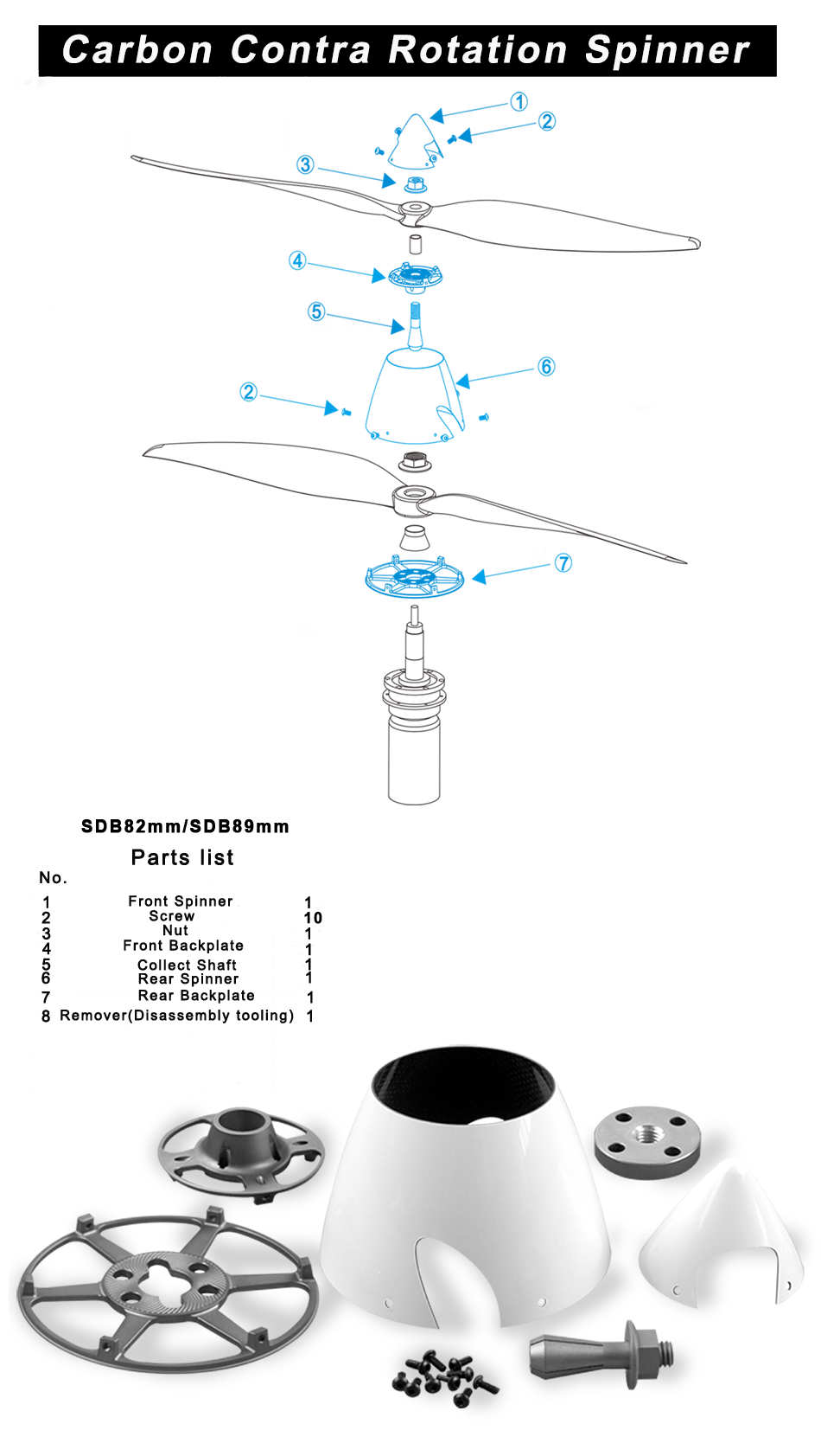 Falcon SDB Contra Rotation Carbon Spinner