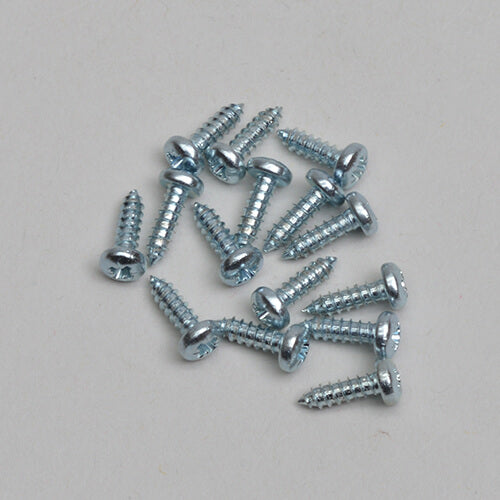 Saddle Clamp Fixing Screws No 4 x 3/8: Saddle clamp fixing screws No 4 x 3/8, providing secure attachment for saddle clamps in RC planes.