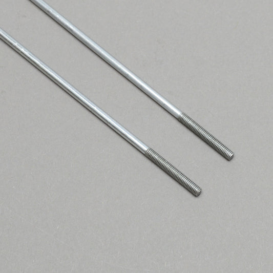 M3 x 80mm (3″) Threaded Pushrods 2 per Pkt: M3 x 80mm (3″) threaded pushrods, 2 per pack, used for precise control linkages in RC aircraft.