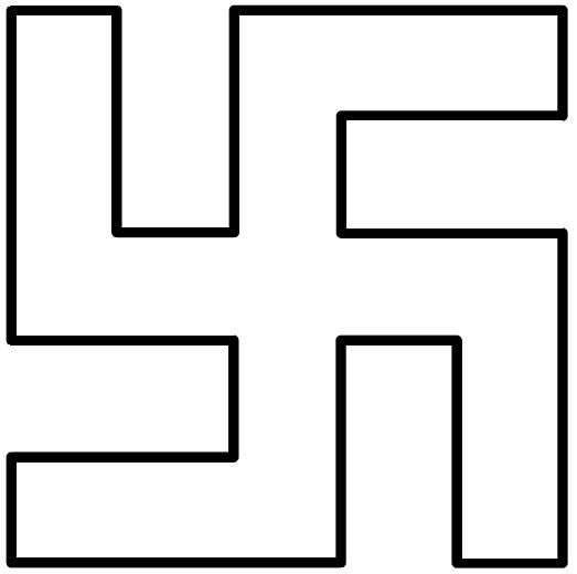 Luftwaffe - Swastika - CLEAR Fill Black Border