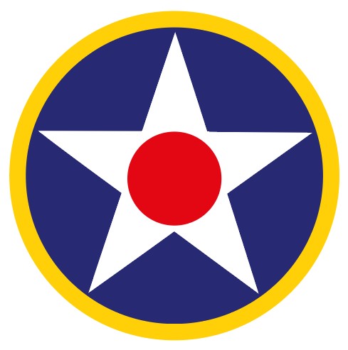 USAF - Roundel Blue Circle White Star Red Centre Yellow Ring V2