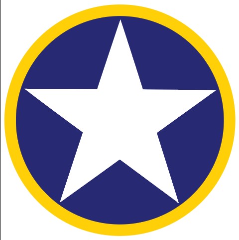 USAF - Roundel Blue Circle White Star Yellow Ring